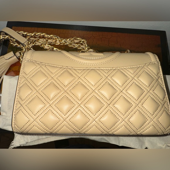 Tory Burch Small Fleming in Desert Dune Tan - Picture 8 of 11